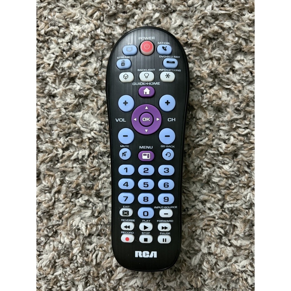 RCA BACKLIT UNIVERSAL REPLACEMENT REMOTE CONTROL - RC36K/39H-T1-03 -TESTED